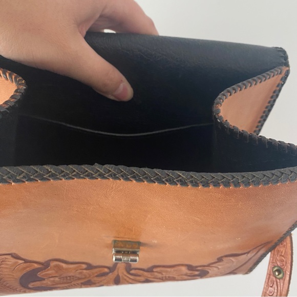 Vintage Tooled Leather Bag - Picture 5 of 10